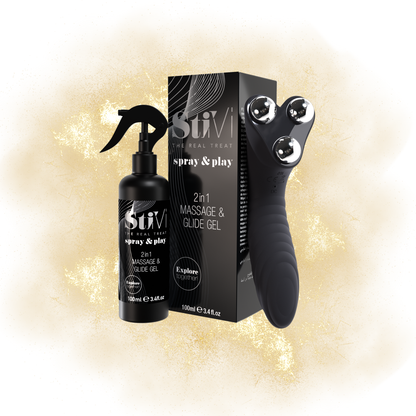 StiVi 2 in 1 Massage- und Vibrationsgerät + Play&amp;Spray
