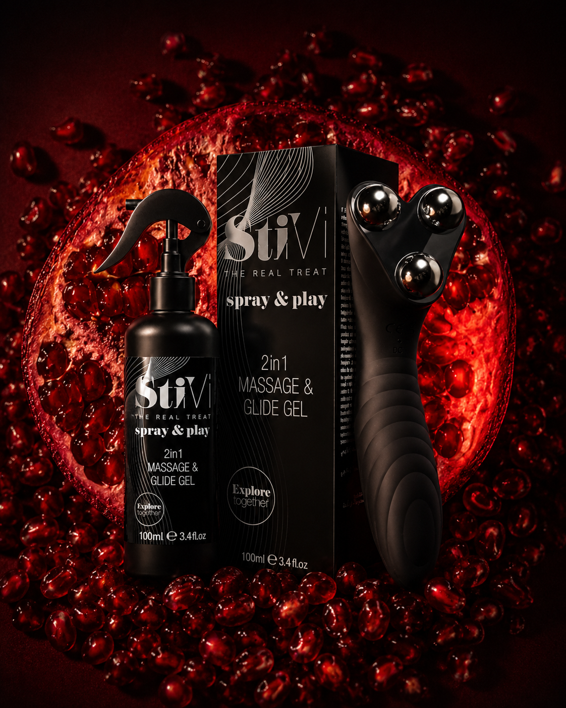 StiVi 2 in 1 Massage- und Vibrationsgerät + Play&Spray