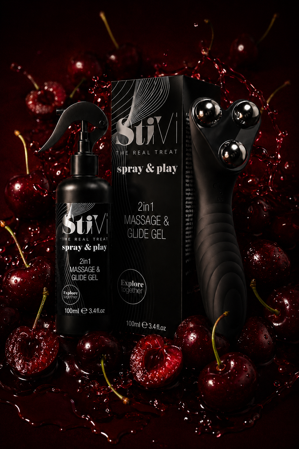 StiVi 2 in 1 Massage- und Vibrationsgerät + Play&Spray